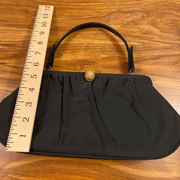 Vintage 40's 50's Black Purse Handbag - Picture 8 of 9